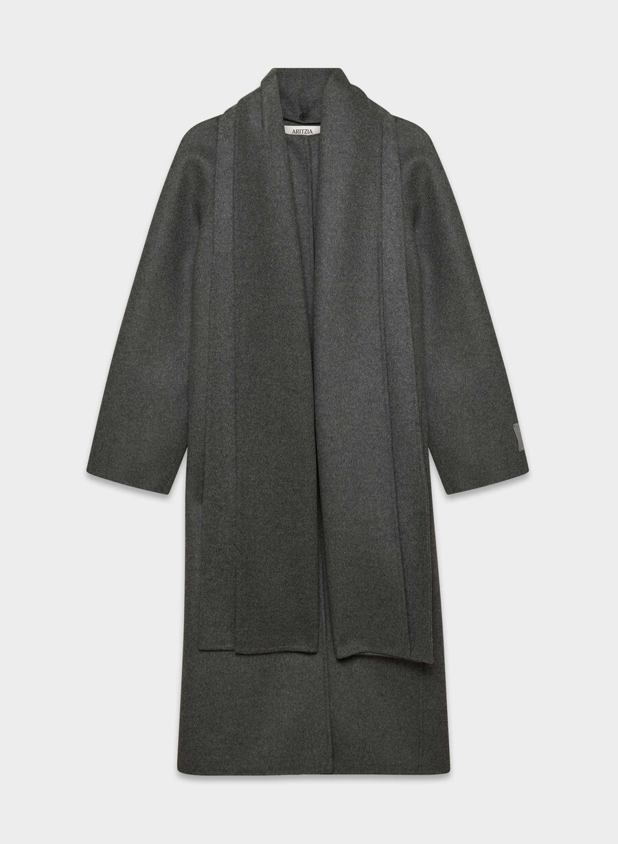 palton dublu the embrace - luxe rewool heather charcoal