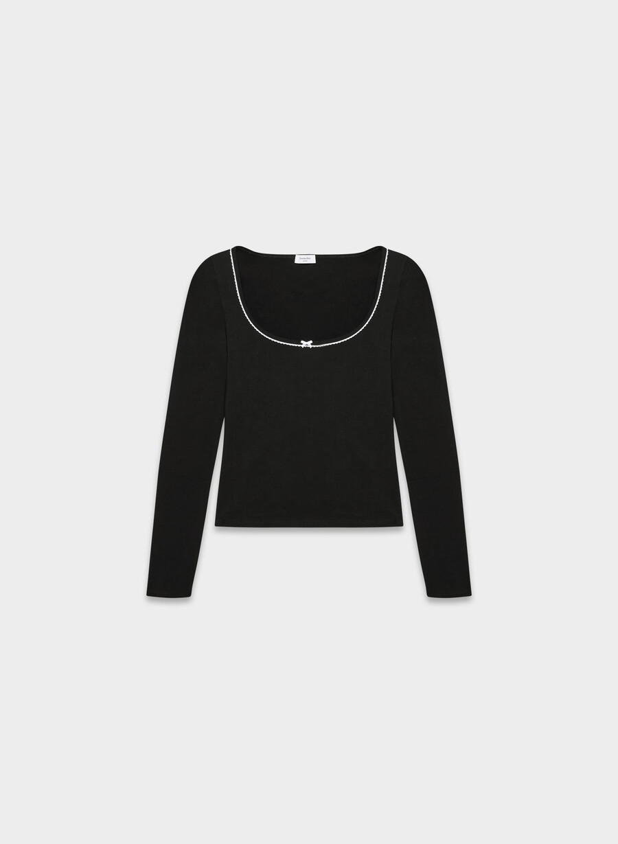 tricou cu mânecă lungă chill halfmoon negrualb