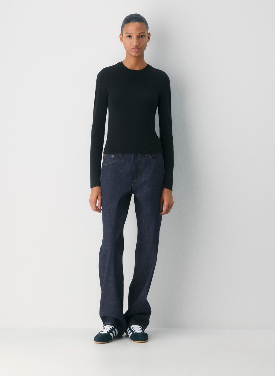 tricou cu mânecă lungă homestretch smooth solo negru