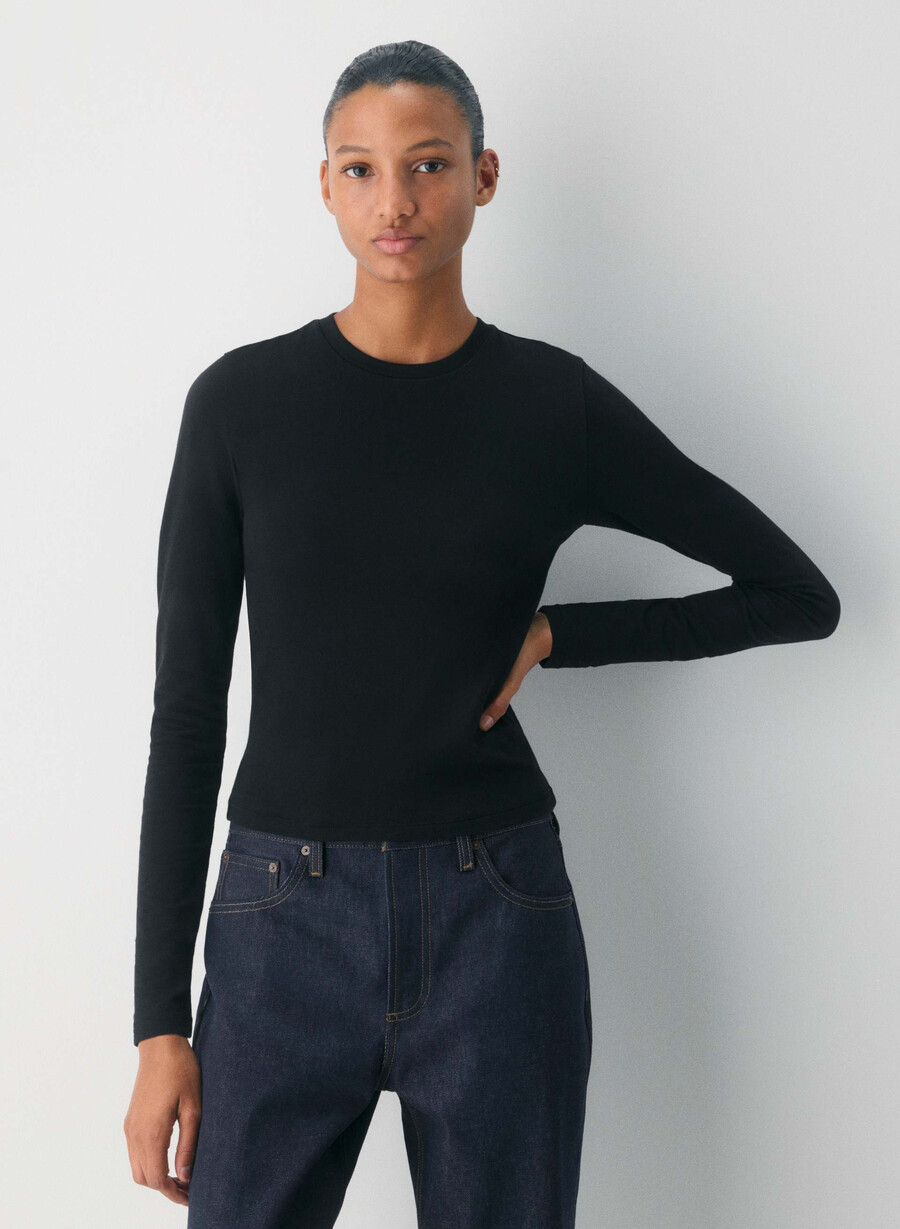 tricou cu mânecă lungă homestretch smooth solo negru