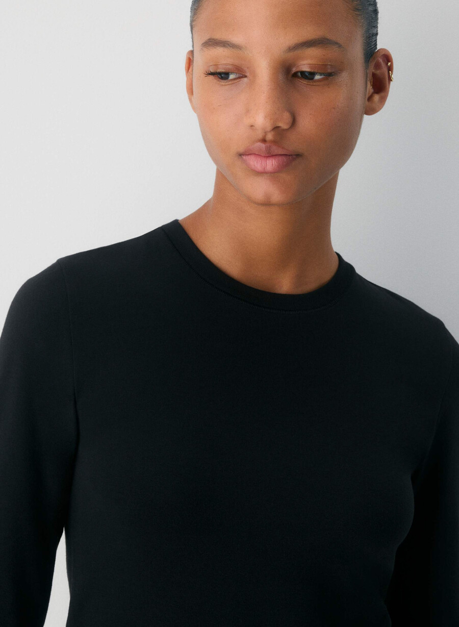 tricou cu mânecă lungă homestretch smooth solo negru