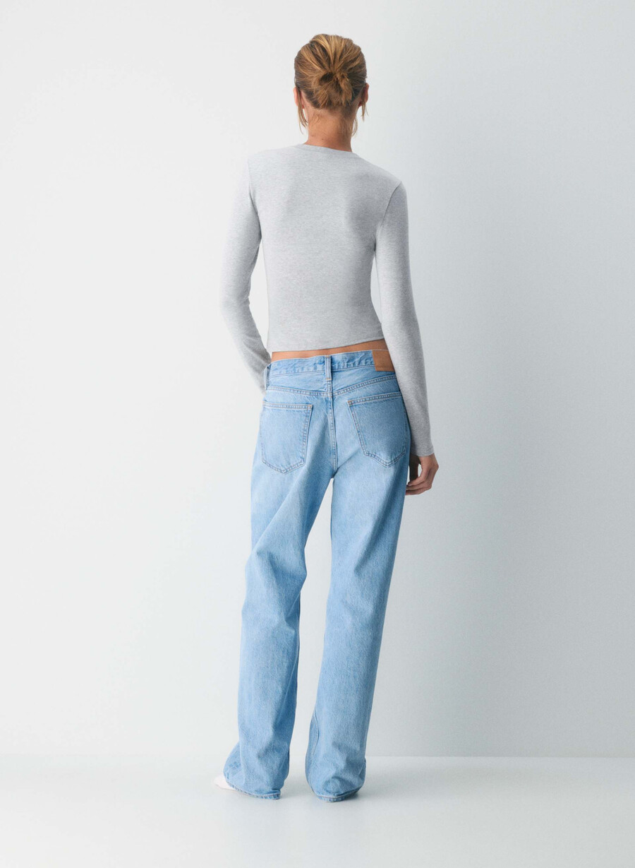 tricou cu mânecă lungă homestretch smooth solo culoare heather chrome