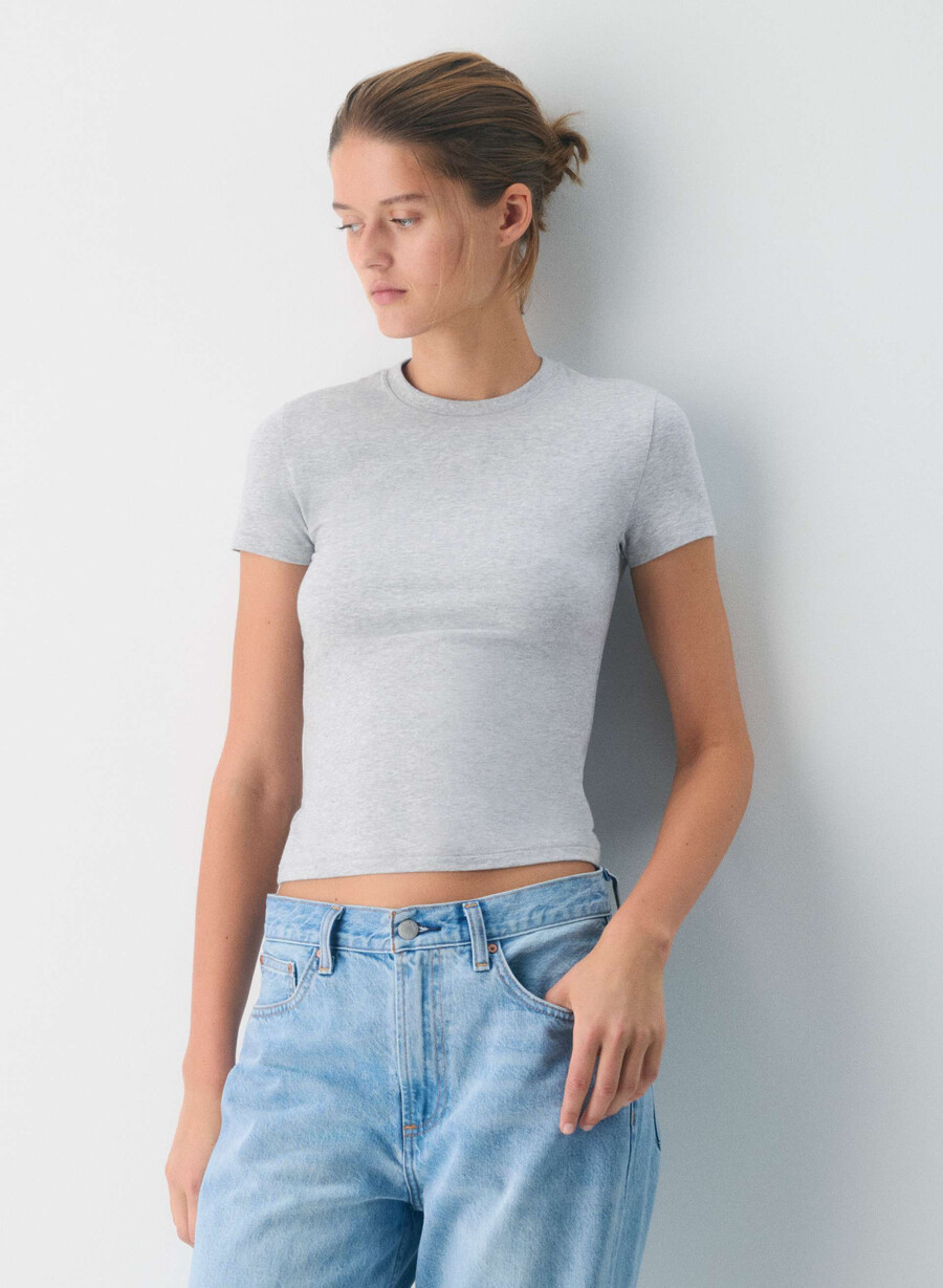 tricou homestretch smooth tune culoare crom-melanj