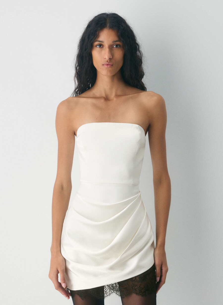 rochie din satin showtime mesteacĂn deschis