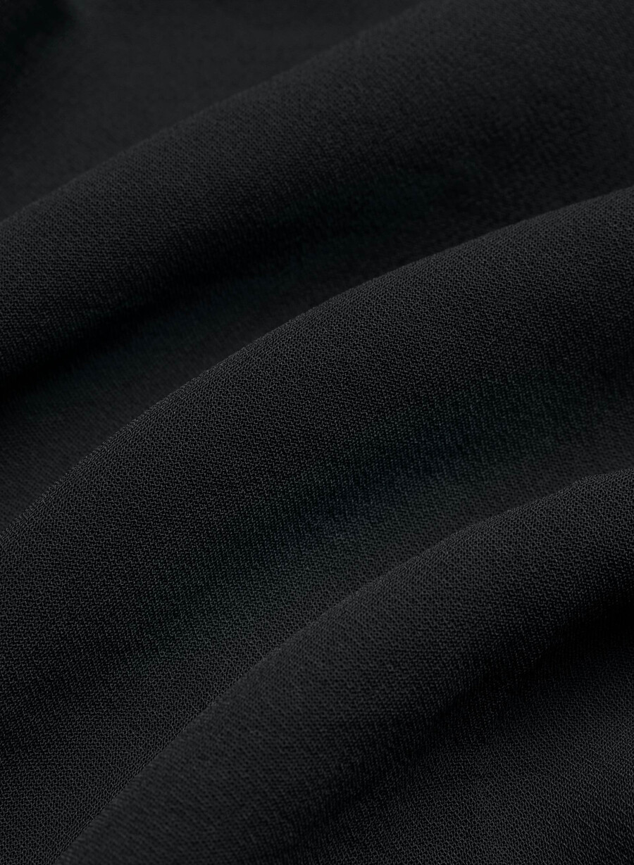pantalonii the effortless pant cu croială curbată talie joasă - crepette negru