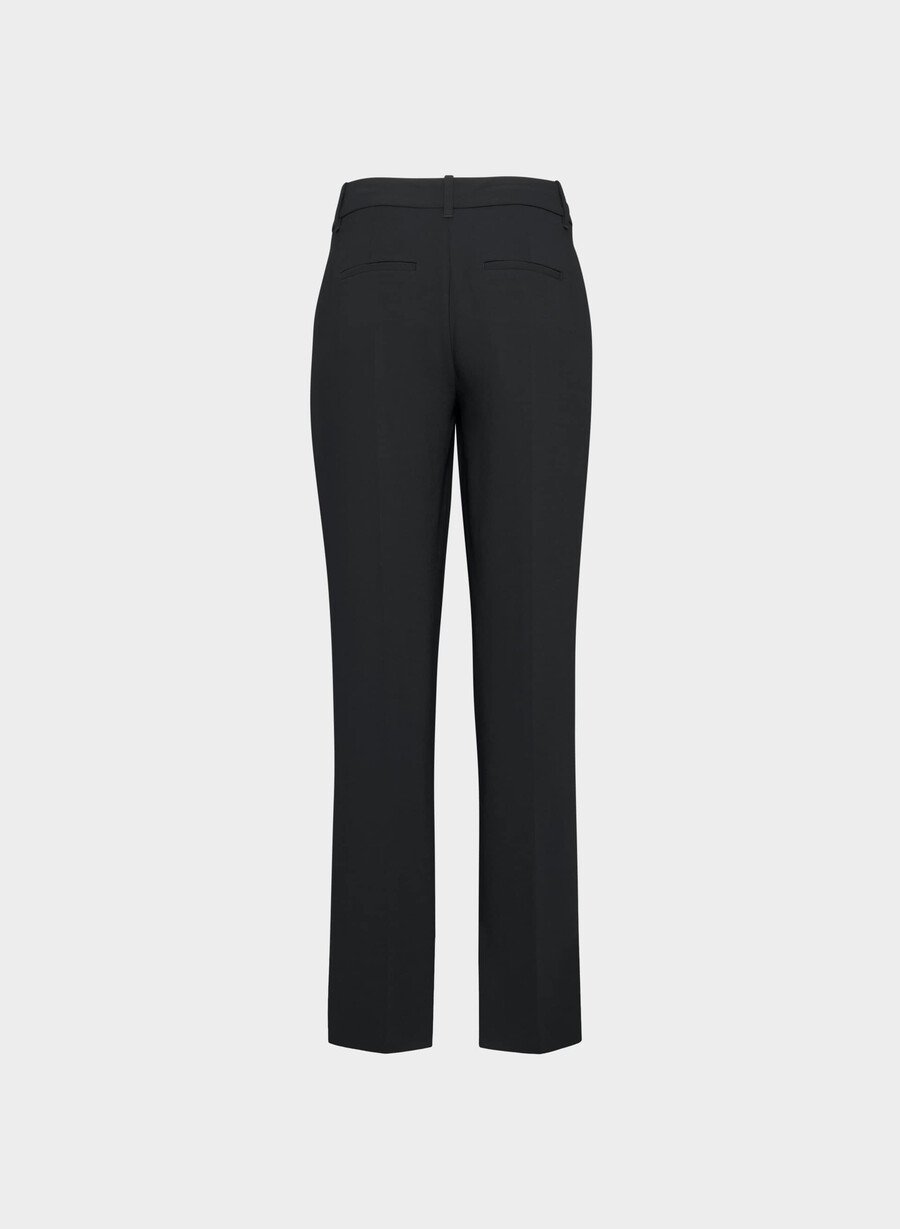 pantalonii the effortless pant cu croială curbată talie joasă - crepette negru