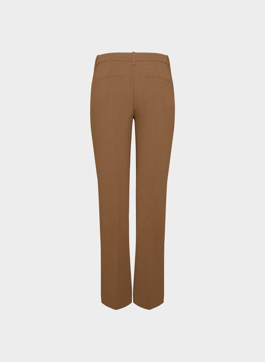 pantalonii the effortless pant cu croială curbată talie joasă - crepette maro ciocolatiu
