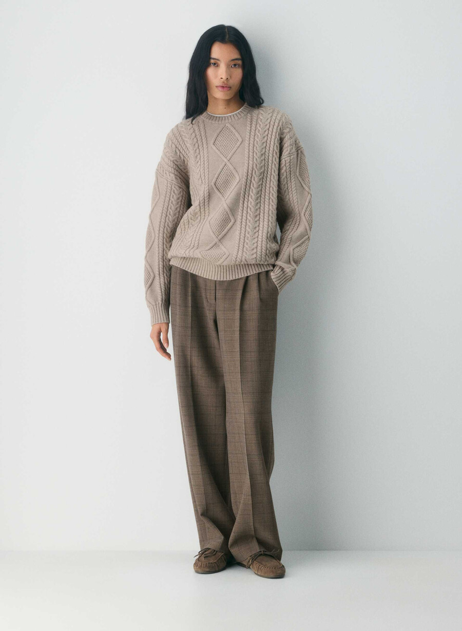 pulover heritage knit din lână merinos heather nomad taupe