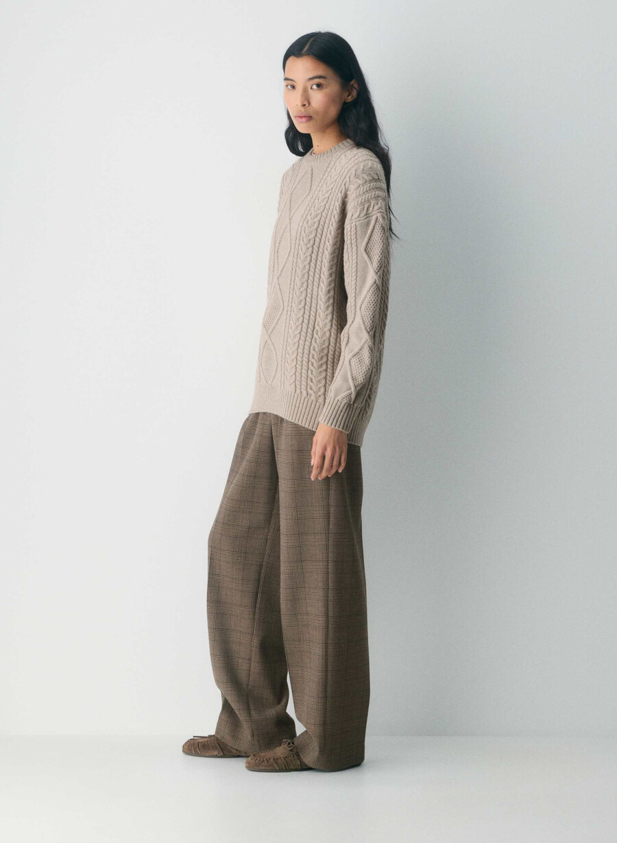 pulover heritage knit din lână merinos heather nomad taupe