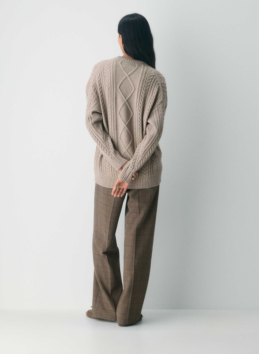 pulover heritage knit din lână merinos heather nomad taupe