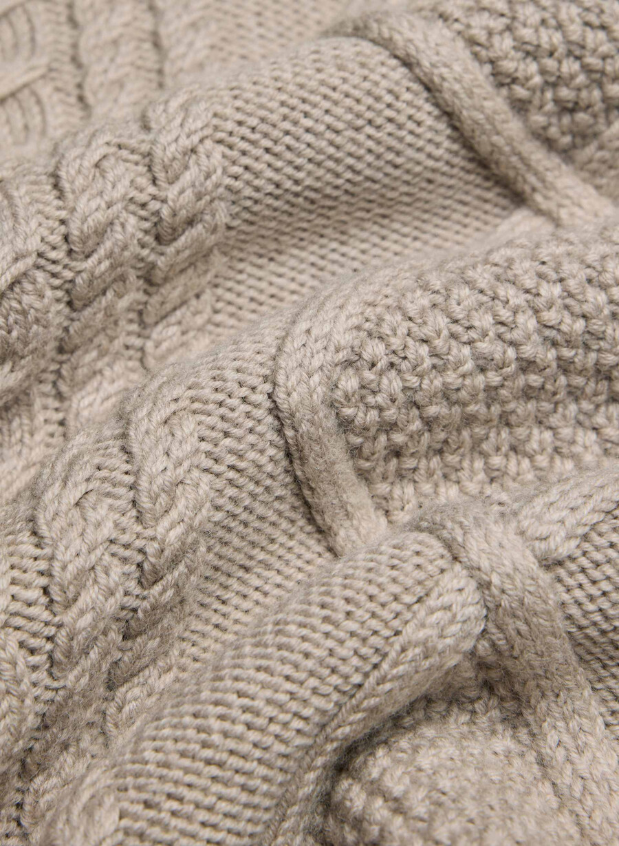 pulover heritage knit din lână merinos heather nomad taupe
