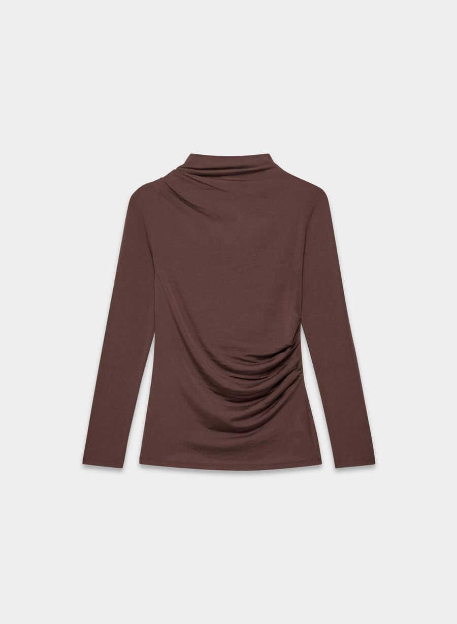 lillian tricou cu mânecă lungă cocoa powder brown