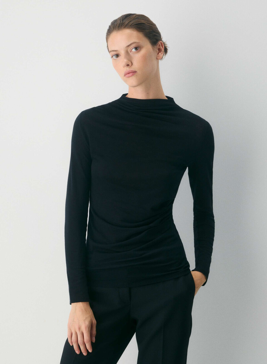 lillian tricou cu mânecă lungă cocoa powder brown