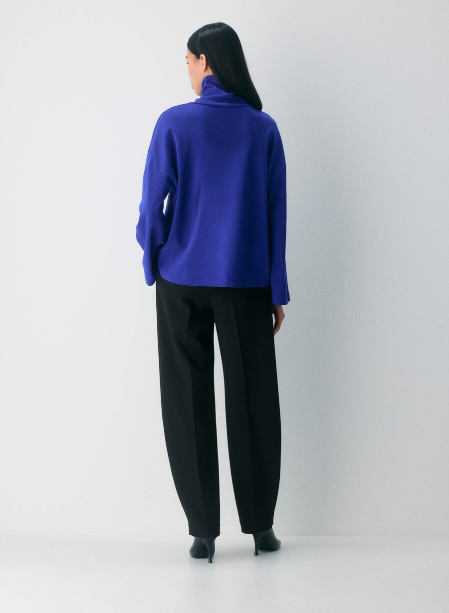 pulover cu guler înalt interlock din bumbac rydel ablaze blue