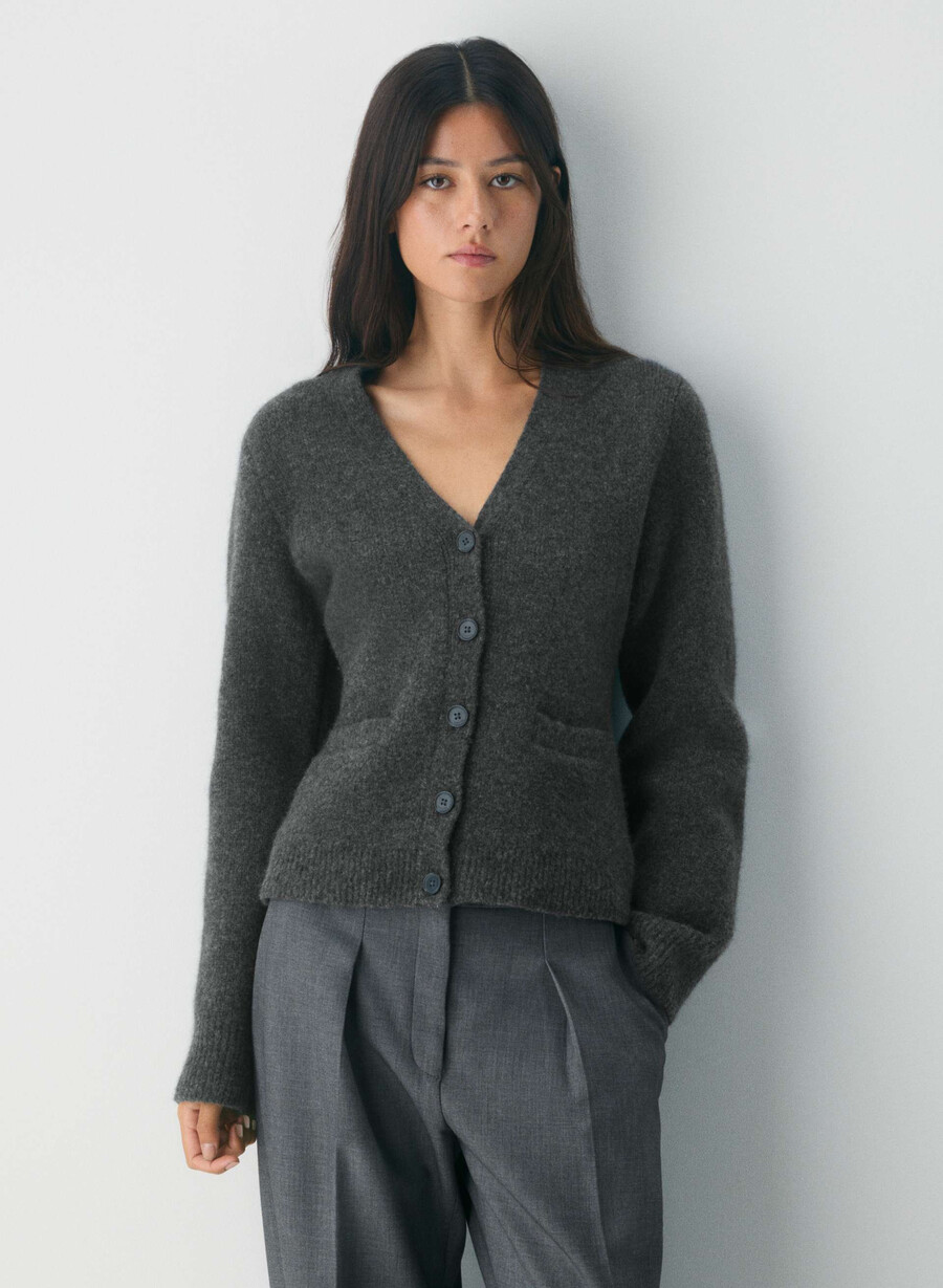 cardigan seaport heather charcoal