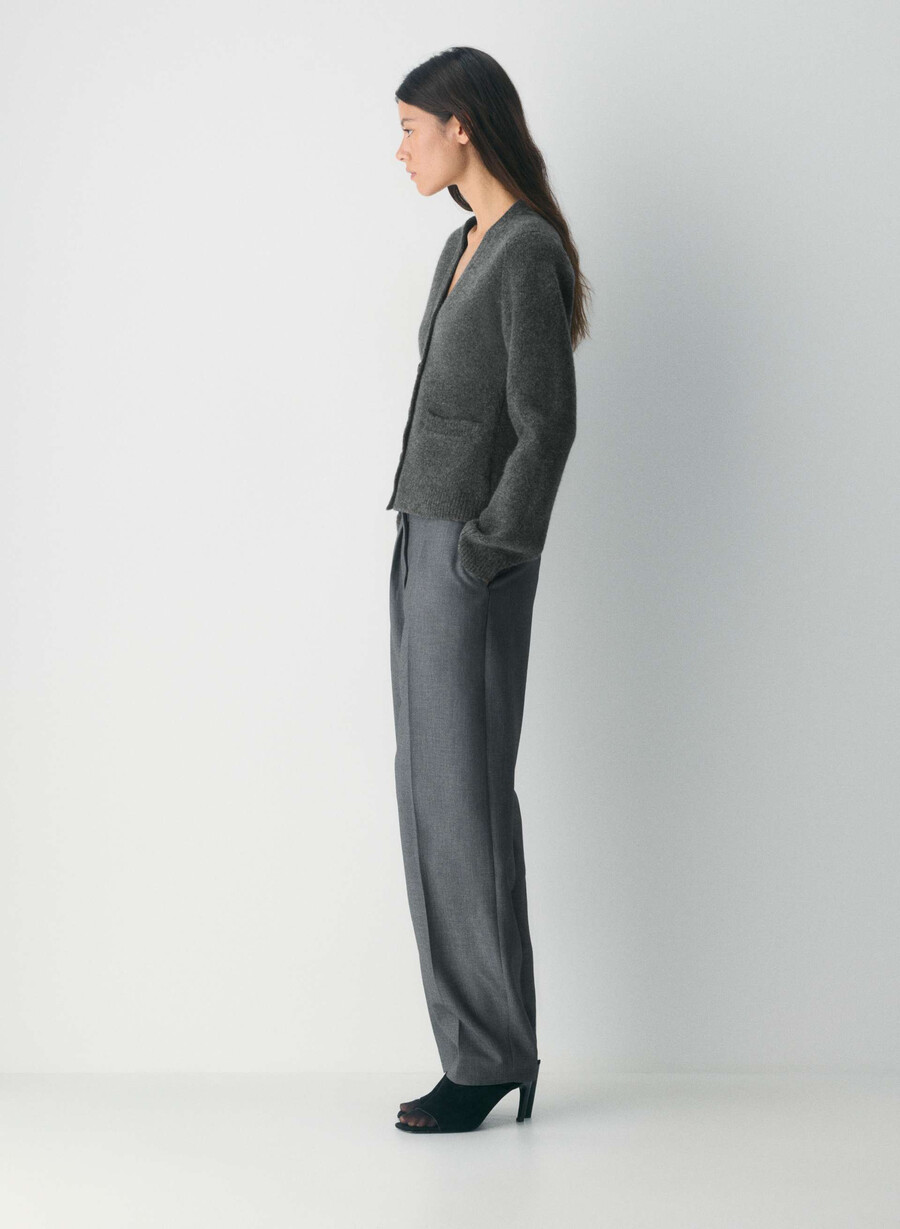 cardigan seaport heather charcoal
