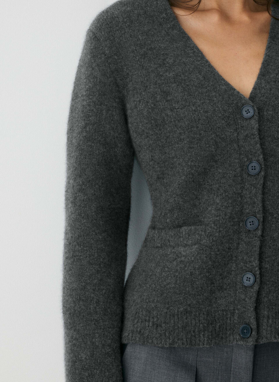 cardigan seaport heather charcoal