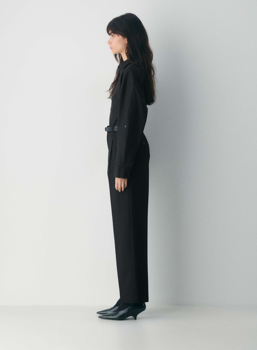 pantaloni tonic wool negri