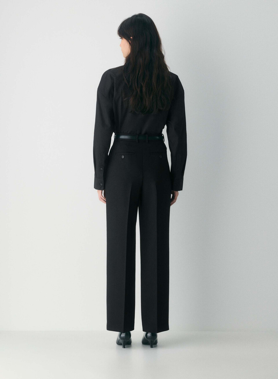 pantaloni tonic wool negri