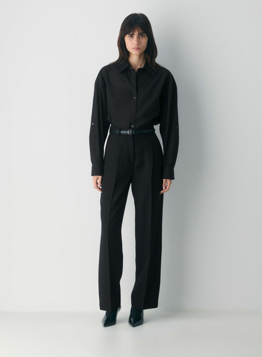 pantaloni tonic wool negri
