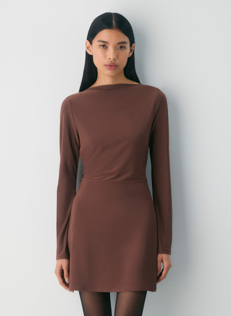 rochie swan cocoa powder brown