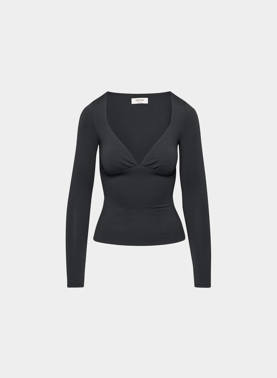 tricou cu mânecă lungă original contour cherish negru