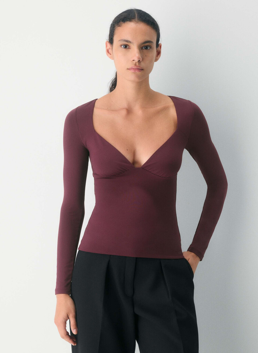 tricou cu mânecă lungă original contour cherish cardamon