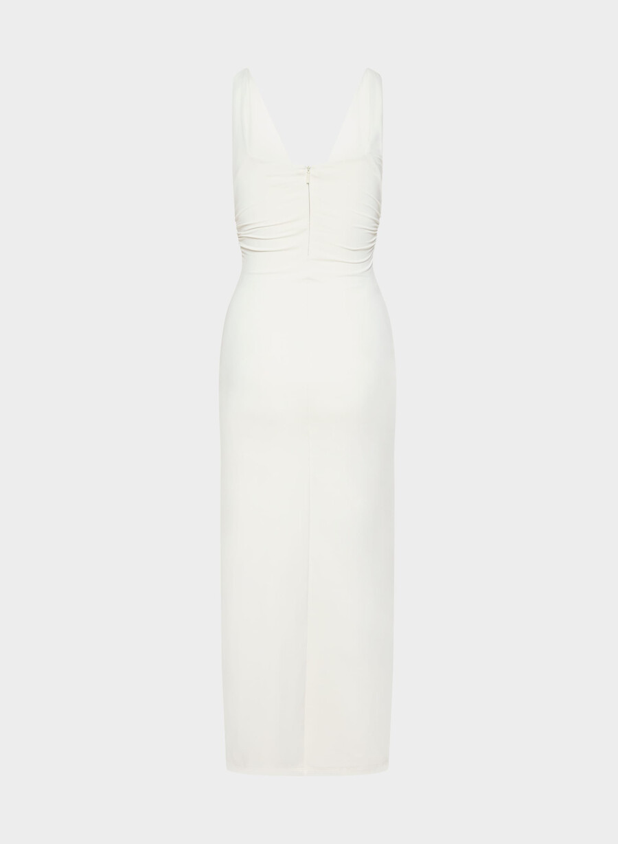 rochie original contour waver culoarea mesteacăn deschis