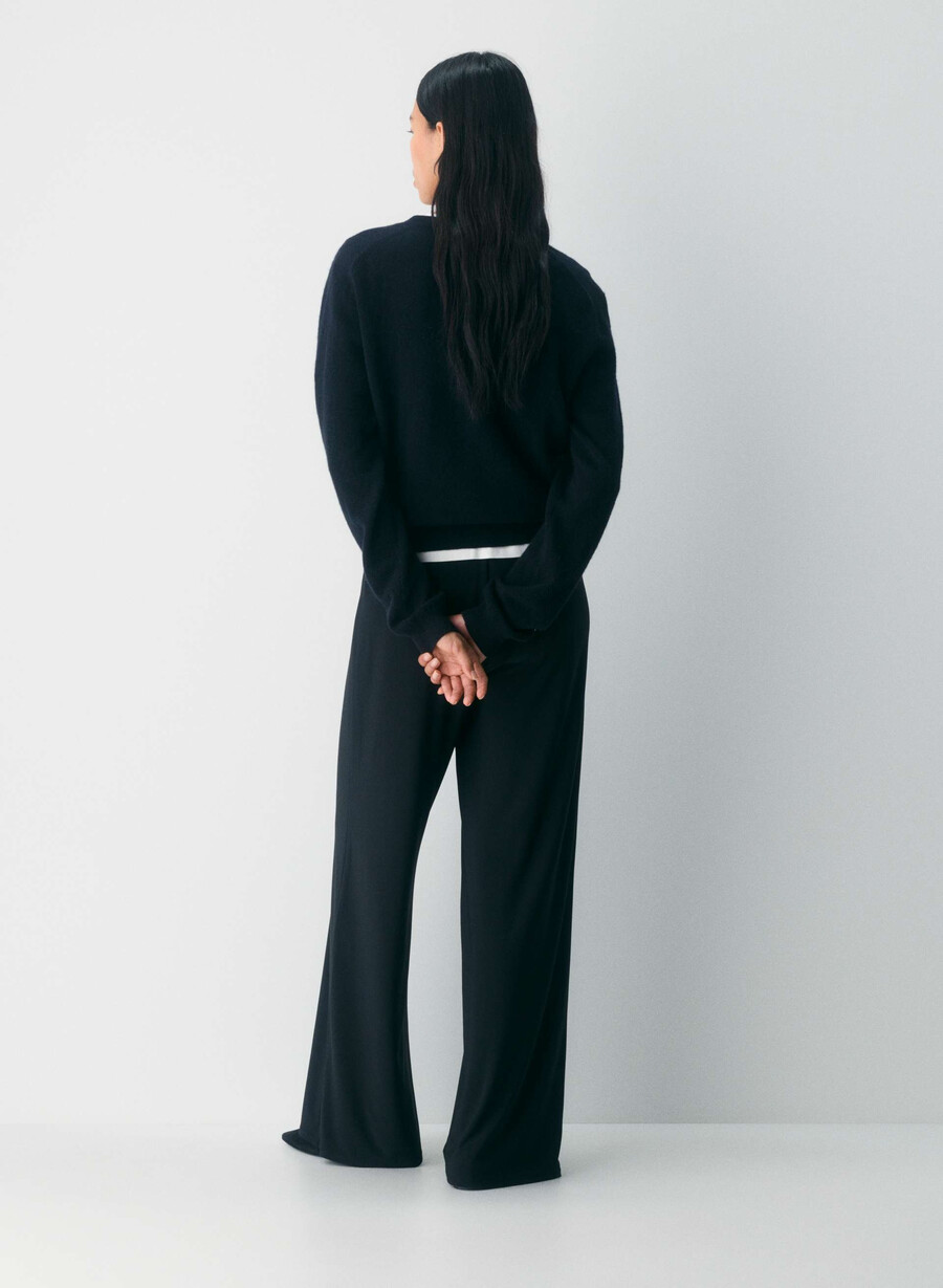 pantaloni liniari - smooth matter maro mocha rich