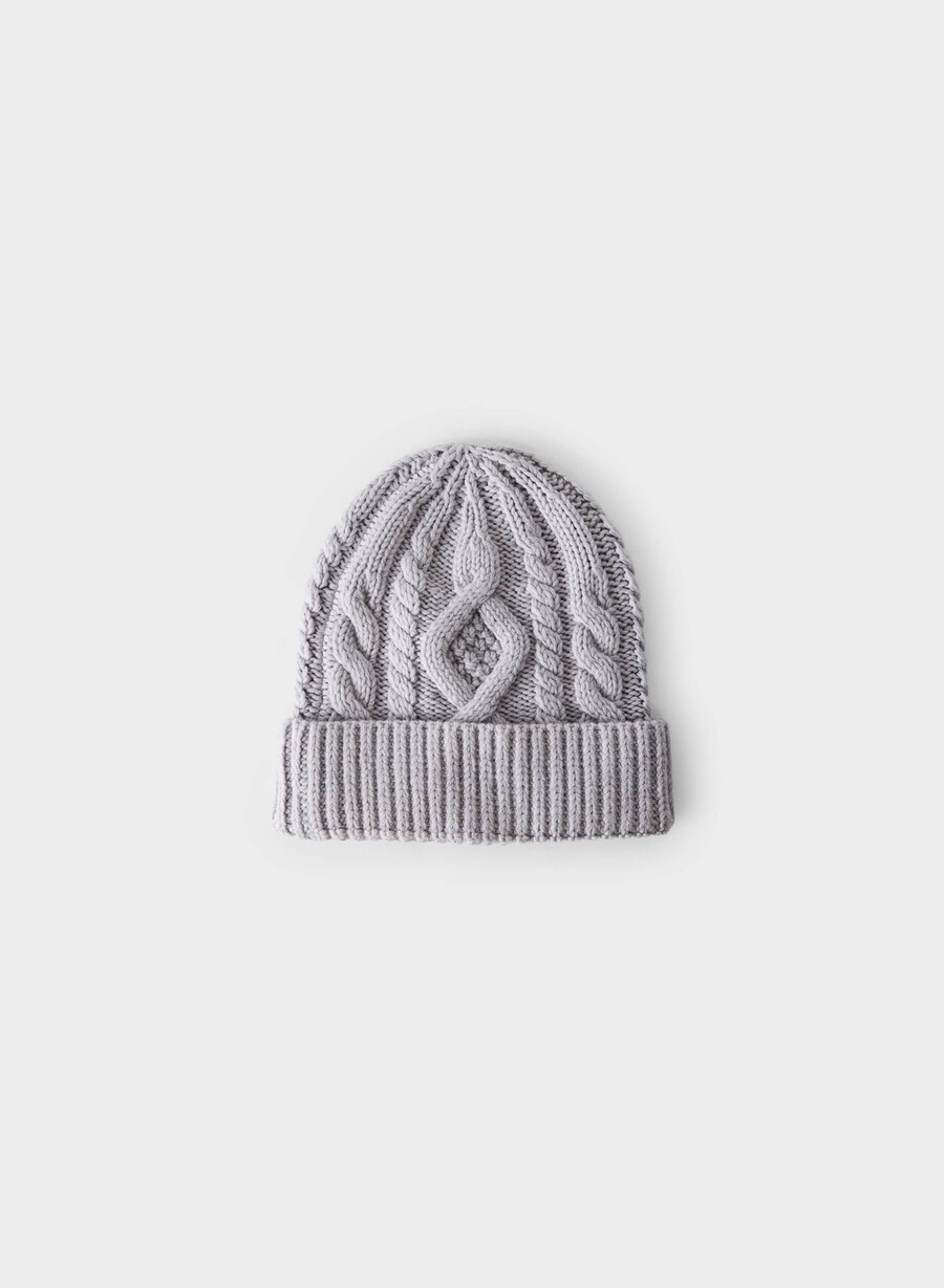 căciulă heritage knit din lână merinos heather chrome
