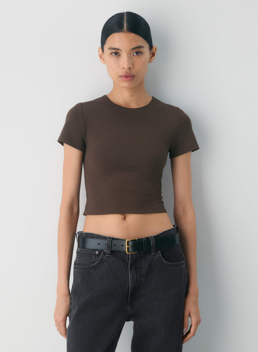 tricou original contour marvel cu talie rotundă maro rich mocha