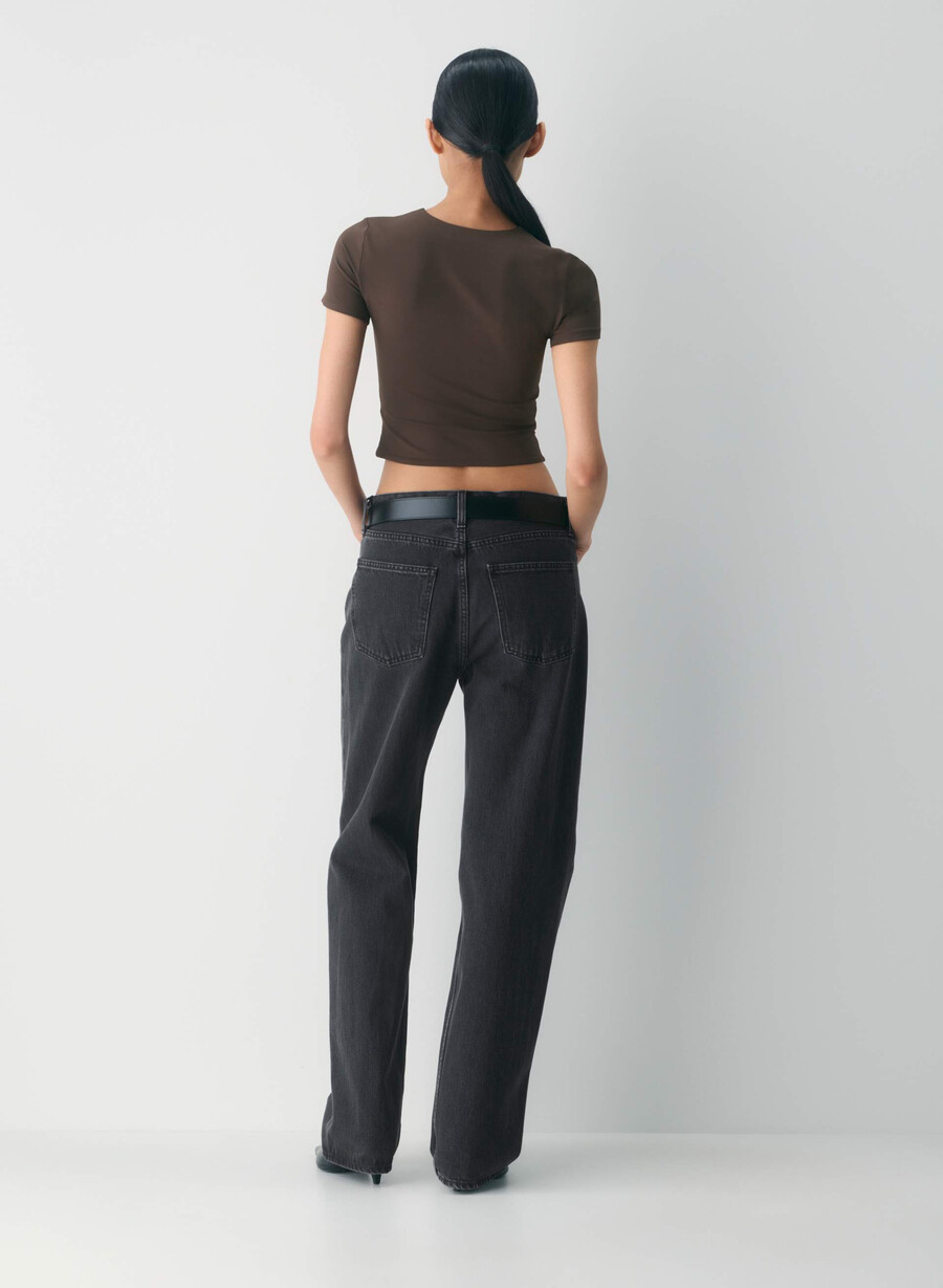 tricou original contour marvel cu talie rotundă maro rich mocha
