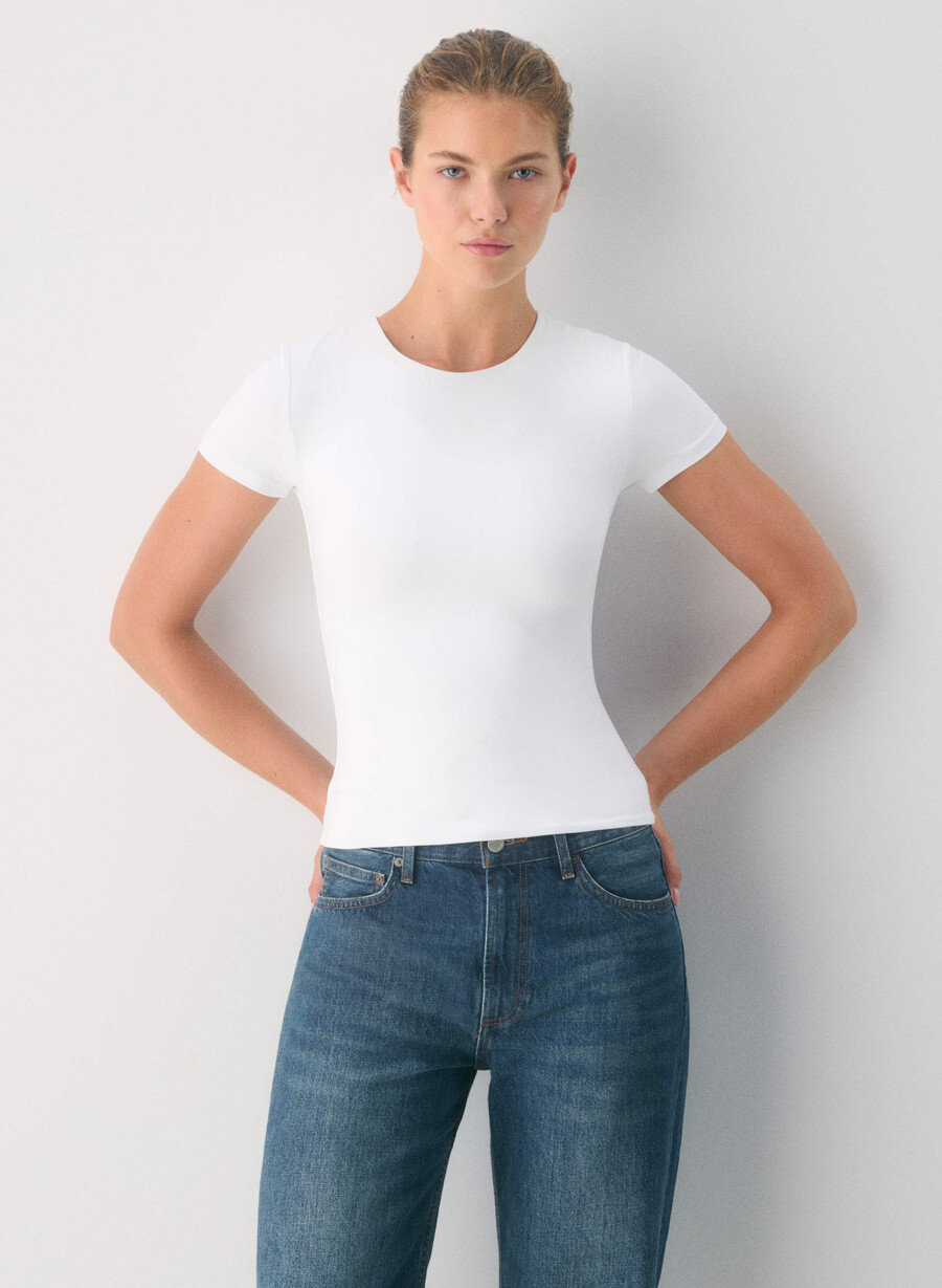 tricou original contour marvel crew alb brillant