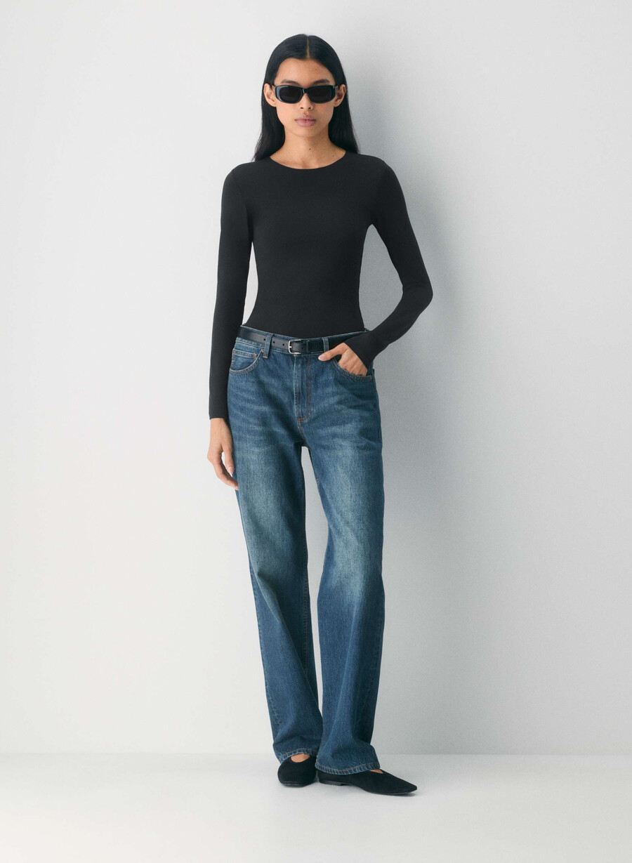 tricou cu mânecă lungă original contour splendid crew negru