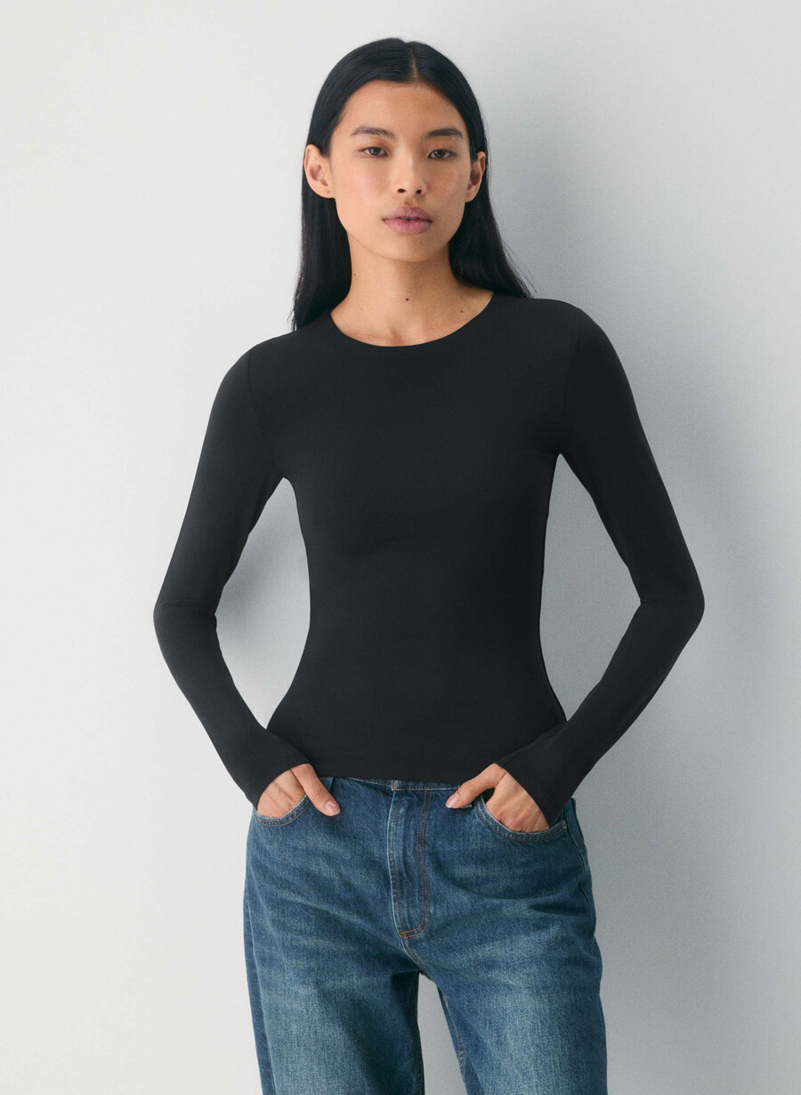tricou cu mânecă lungă original contour splendid crew negru