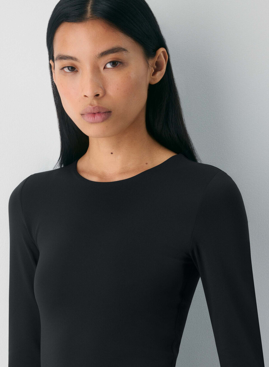 tricou cu mânecă lungă original contour splendid crew negru
