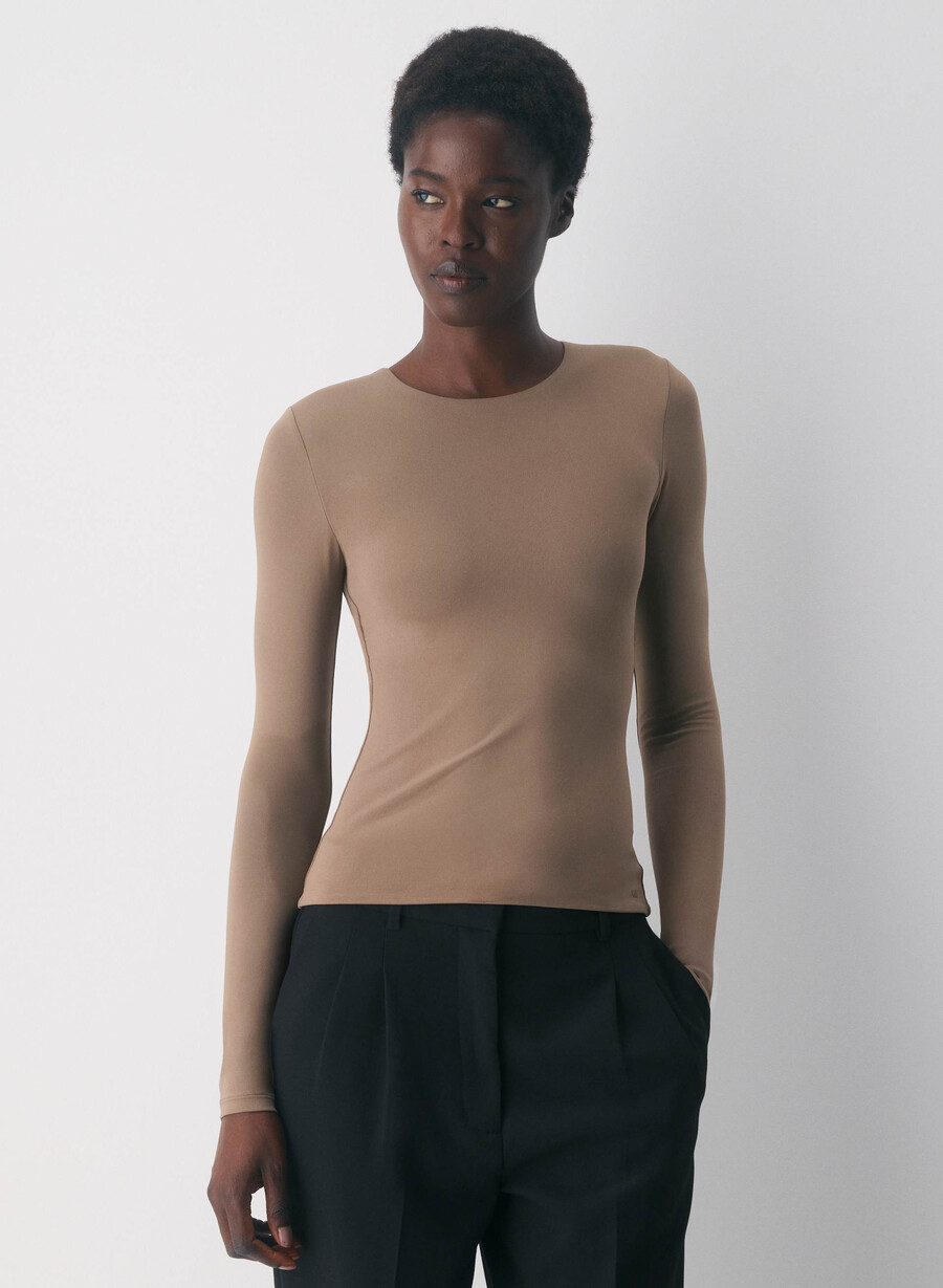 tricou cu mânecă lungă original contour splendid crew riverstone grey