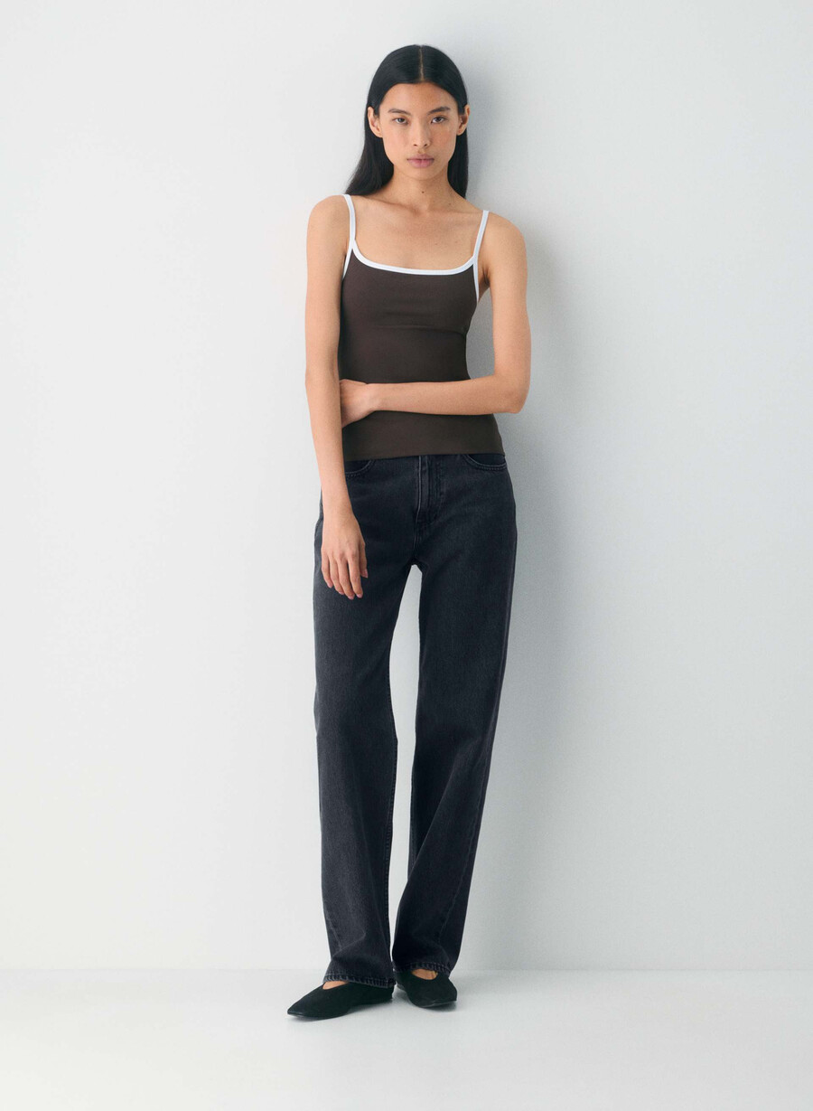 bluză original contour swoop cami culoarea rich mocha maroalb