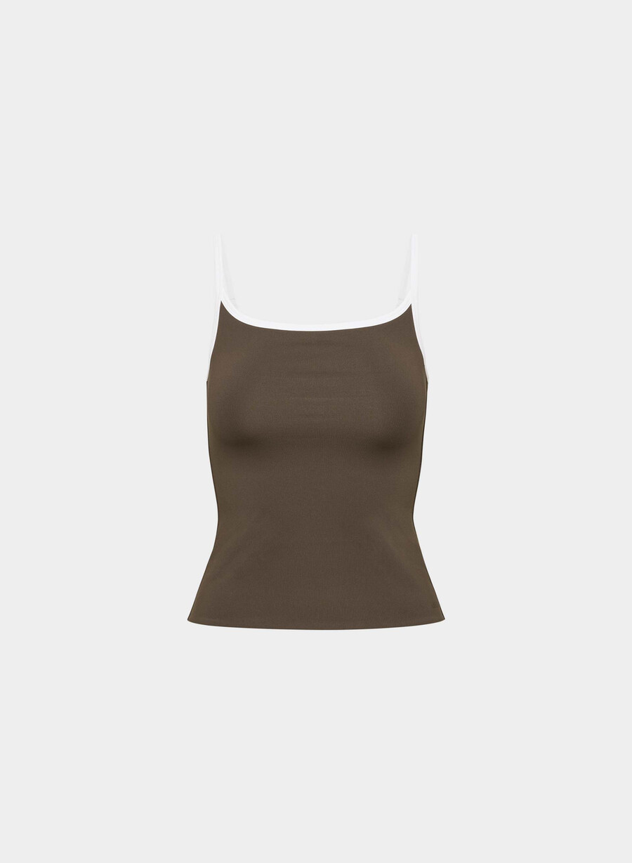 bluză original contour swoop cami culoarea rich mocha maroalb