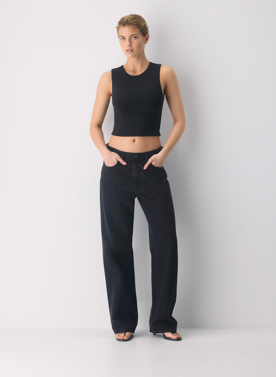 maiou original contour tenor crew negru