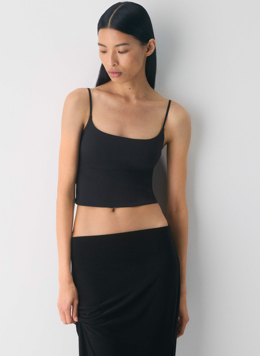 maiou cu talie înaltă original contour presence negru