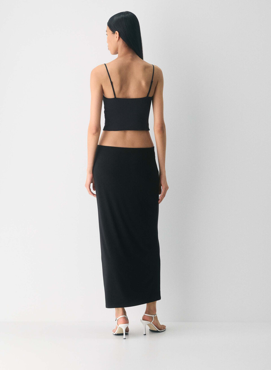 maiou cu talie înaltă original contour presence negru