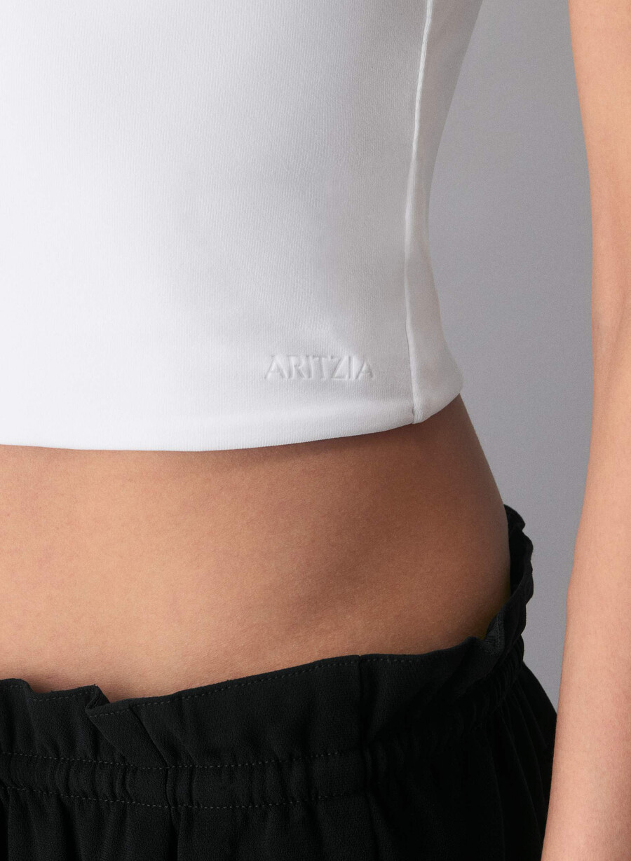 bluză tip maiou cu talie originală contour presence alb brillant