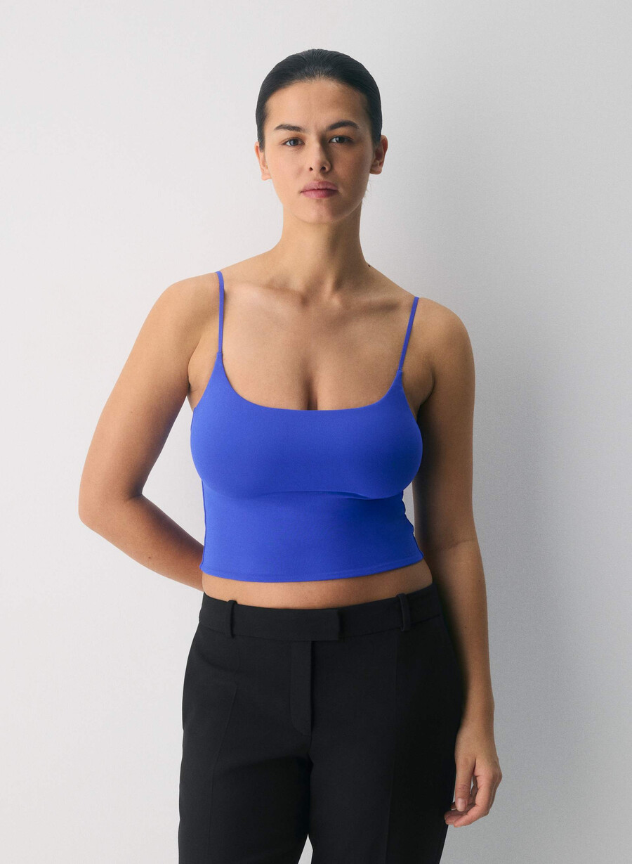 bluză tip maieu original contour presence albastru intens