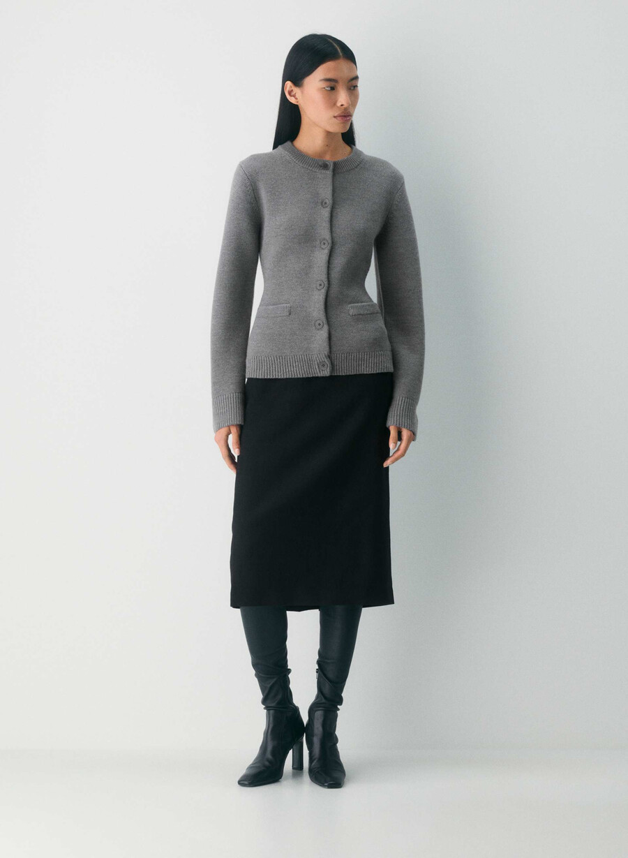 cardigan din lână merino meraki negru