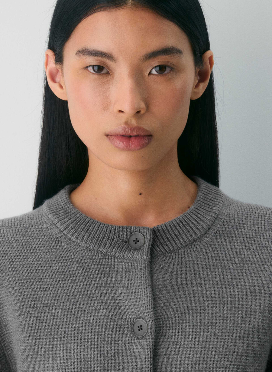 cardigan meraki din lână merinos h peppercorn grey