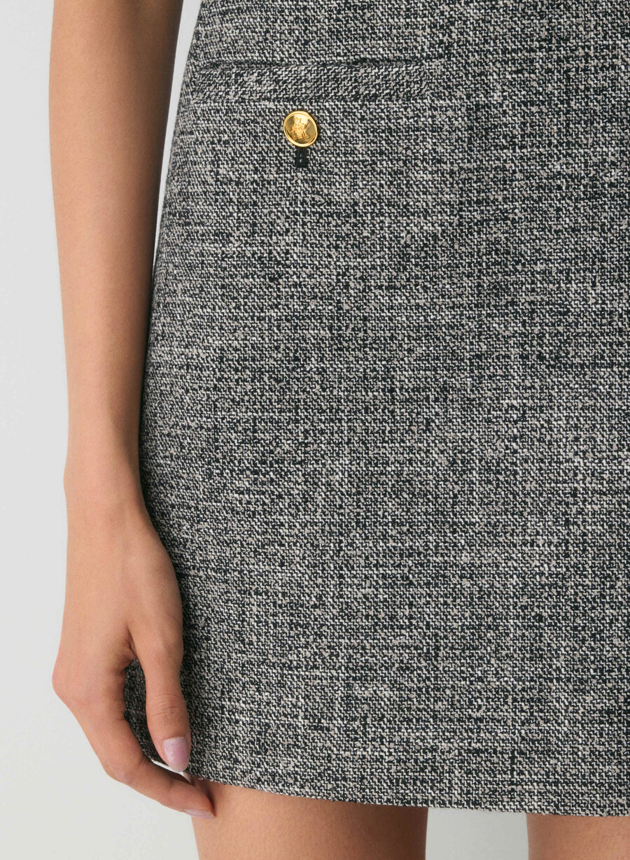 rochie capote spckl tweed negrualb