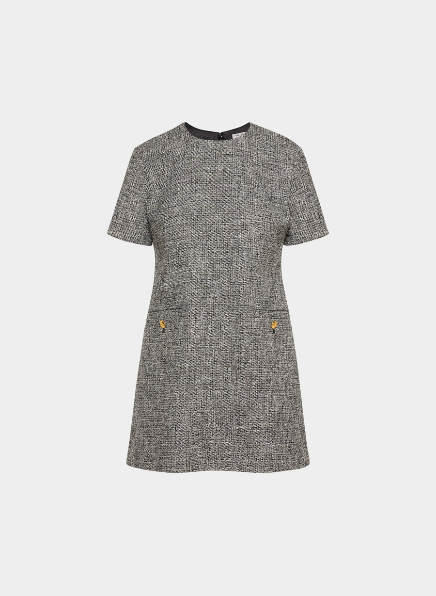 rochie capote spckl tweed negrualb