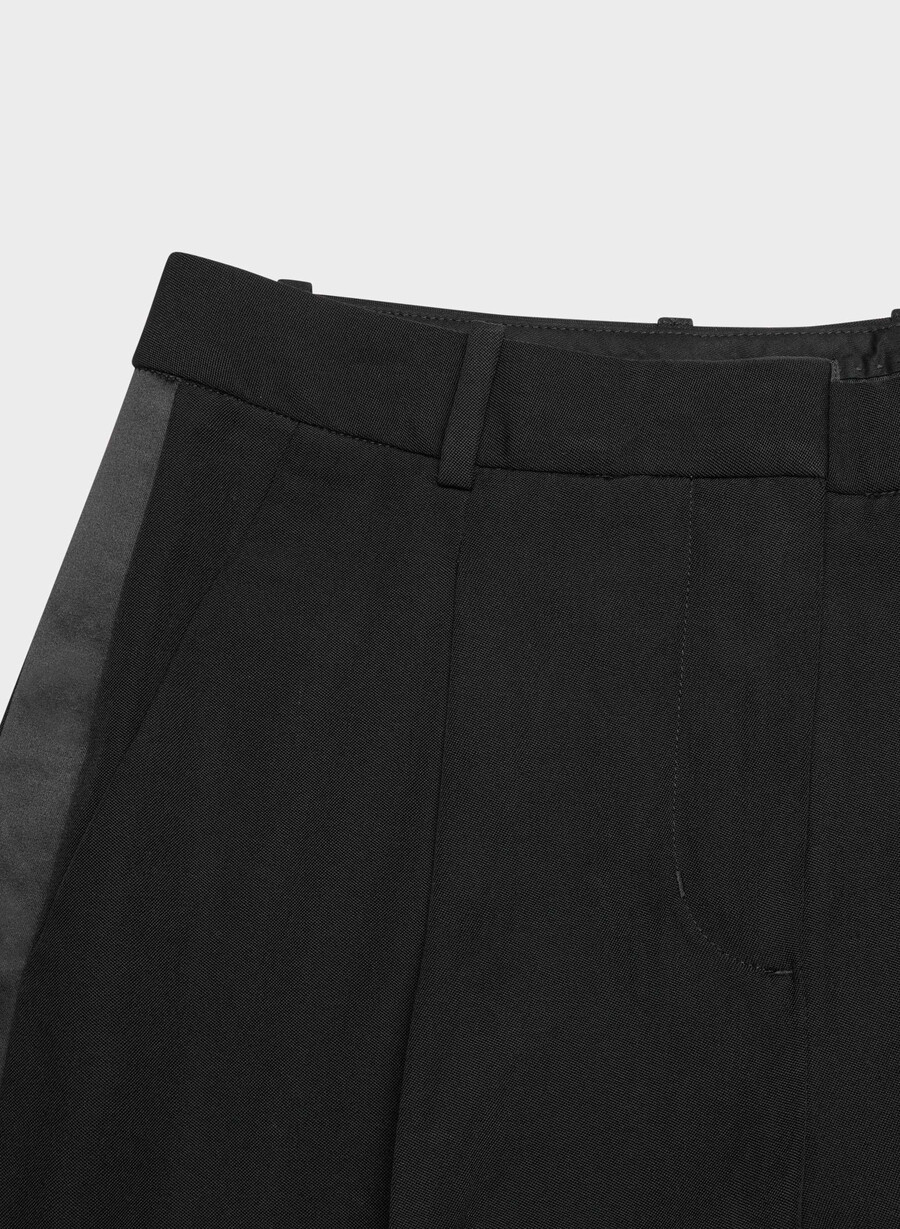 pantaloni astaire din lână negri