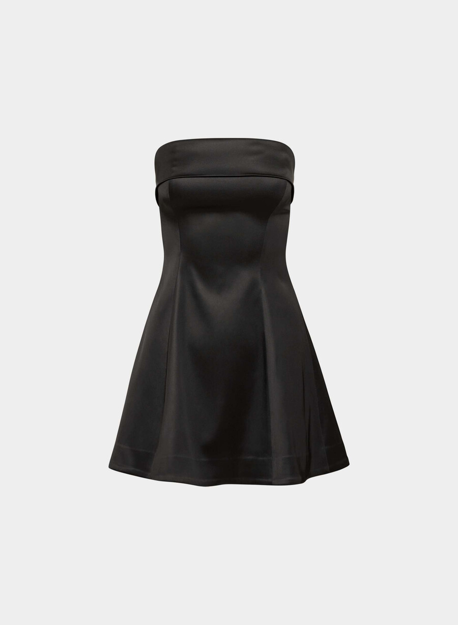 rochie din satin cu imprimeu floral negru